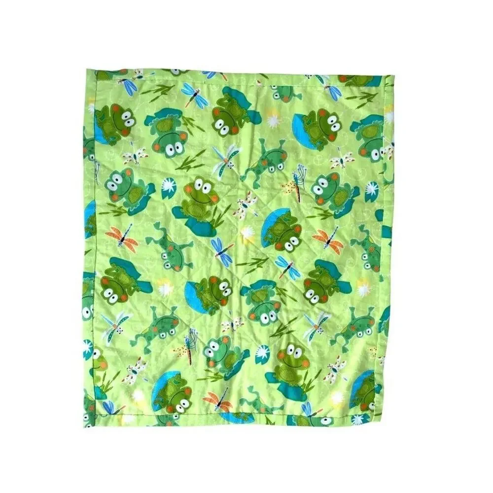 Handmade Frog Quilt Rectangle Dragonfly Wall Hanging Table Topper